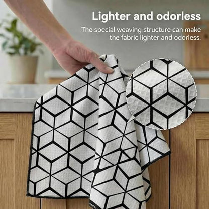 Waffle Kitchen Towels Set of 2 - Ultra Absorbent Quick Dry Dish Towels - Sustainable Reusable Cleaning Tea Towels - Lightweight Hand Towels for Kitchen & Bathroom, 16” x 28” (Rhombus) - style: Rhombus