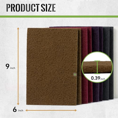 Scuff Pad 6” x 9” Scuff Pads,2 Each of Maroon&Grey&Gold&Purple&White,Scuff Pads for Paint Prep, Total 10PCS,Aluminum Oxide Abrasive Pads for Scuffing,Surface Adhesion Preparation,Cleaning - color: 150-1200grit-Gold/Maroon/Purple/Gray/White
