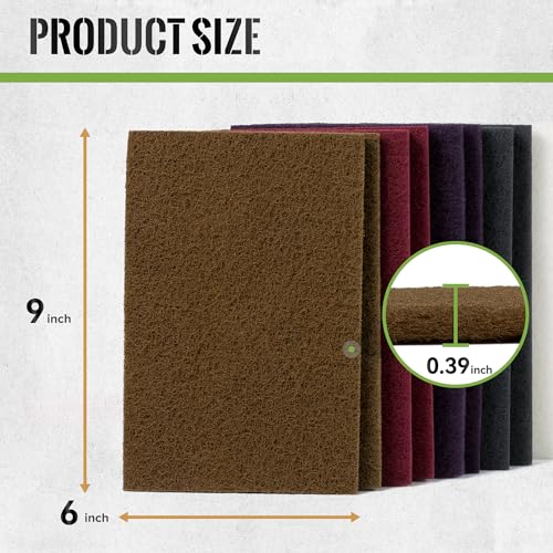 6” x 9” Scuff Pads,2 Each of Maroon,Grey,Gold,Purple and White,10PCS Scuff Pads for Paint Prep, Automotive Scouring Pads for Scuffing,Surface Adhesion Preparation,Cleaning - style: 150-1200grit-Mix-10PCS