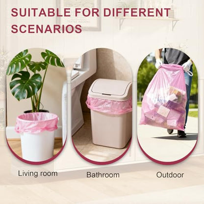 30 Gallon Large Drawstring Trash Bags, 30 Count Heavy Duty Garbage Bags, Thick & Strong, Leak Proof, Tear Resistant, for Kitchen, Outdoor, Commercial, Home, Office, Fits Big Trash Bins - color: Pink-30 Count