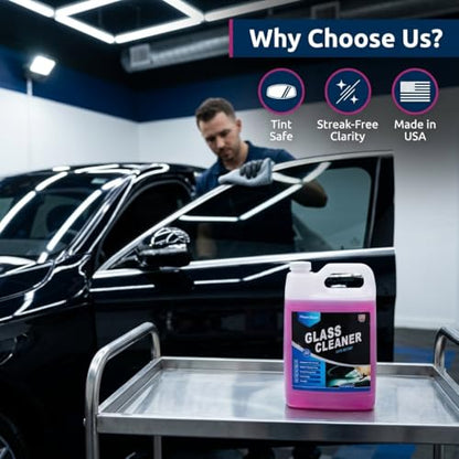 Magic Finish Car Glass Cleaner (1 Gallon) – Ammonia-Free Window Cleaner Spray for Interior & Exterior Auto Glass – Anti-Fog, Streak-Free Car Cleaning Supplies for Tint, Mirrors & Screens - size: 128 Fl Oz (Pack of 1)