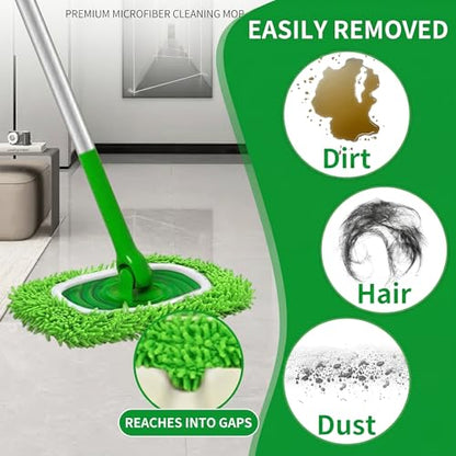 Reusable Microfiber Mop Pads, Compatible with Sweeper Sweeping Mopping pad Refills Cloths for Surface/Hardwood Floor Cleaning (8 Pack Green) - color: 8 Pack Green