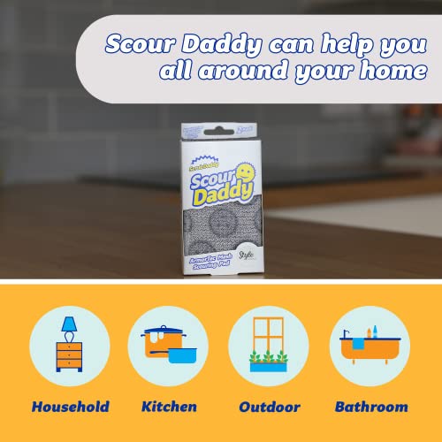 Scrub Daddy Scour Daddy Style, Scourers Non Scratch Scrubbing Sponge, Scouring Pads, Kitchen Sponges for Dishes, Dishwashing Pan Scrubber, Cleaning Supplies, Dish Sponges for Washing up, Pack of 2 - size: 2 Count (Pack of 1)