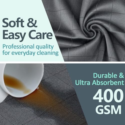 Airlab Microfiber Cleaning Cloth for Glass Cleaner Window Polishing Car Auto Detailing Lint Free Drying Dishes Kitchen Bathroom Magic Cleaning Cloths, Pack of 3, 12" x 12", Grey-Green - color: 12 X 12 Inch, Pack of 3, Grey-green
