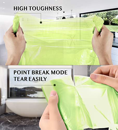 Compostable Trash Bags - FORID 1.2 Gallon Small Garbage Bags 150 Count Mini Strong Trash Can Liners 5 Liter Unscented Wastebasket Bags for Kitchen Bathroom Office Home Garbage Can (5 Rolls/Green) - style: 1.2 Gal (150 Count)