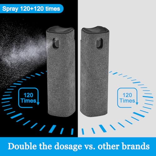walrfid 2 Pack Computer Screen Cleaner, MacBook Screen Cleaner Spray and Wipe, Electronic Computer Laptop Cleaning Kit for iPad Pro, iPhone, Smartphone, Monitor, Car Display, Tablet, TV Screens, Grey - color: Grey, Grey