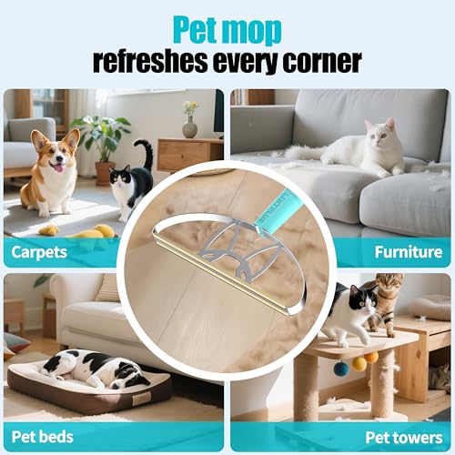 Ultra & Pro LINTPLUS Combo – 63” Long Carpet Rake for Pet Hair + Pro Attachments – Heavy Duty Stainless Steel Handle, Stand-Up Design – Effortless Fur & Lint Removal for Large Rugs, Carpets, Floors - size: Ultra,Pro