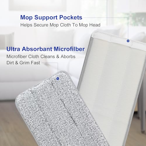 Microfiber Mop Cleaning Pads Flat: 10 Packs 13" X 4.9" Washable Pads for Floor Cleaning Compatible with Tethys & Most 13 Inch Flat Mop - Pads Replacement for Bucket Set - color: 10 Packs - 10 Soft