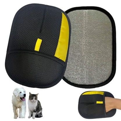 Pet Hair Removal Glove for Cat Dog, Cloth Fur Remover Brush, 2pcs | Magic Electrostatic, Reusable, Washable, Effortless Mitt Tool, Classic Black, Suitable for Furniture, Clothes, Carpet, Couch - color: 2pcs-Black