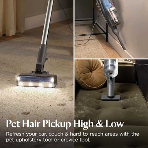 Bissell PowerClean FurFinder Corded Stick Vacuum, Tangle-Free Brush Roll, 30-Foot Power Cord, Self-Standing, HEPA Filtration, Bright Headlights, 4282K - style: PowerClean FurFinder Corded