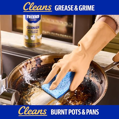 Bar Keepers Friend Powder Cleanser, 12 oz x 2, Multipurpose Cleaner, Degreaser & Remover for Burnt Stainless Steel Pots and Pans, Rust Stains, Hard Water Deposits & Soap Scum