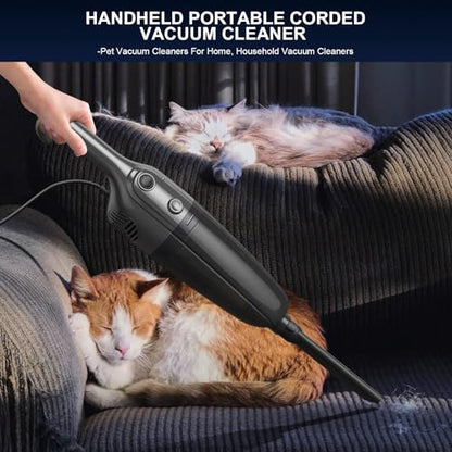 FUNCCUBE Vacuum Cleaners for Home - Corded Stick Vacuum Cleaner, High Power Suction Vac for Pet Hair Carpet Hardwood Floor, Household Hand Lightweight Handheld Portable Car Vac, MC Black