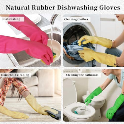 Rubber Gloves for Cleaning – 3 Pairs Reusable Gloves for Dishwashing, Kitchen and Household Tasks, 15-Inch Long (With Hook, XL(Fits Large Hands)) - size: XL(Fits Large Hands), style: With Hook
