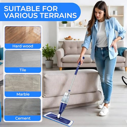 Wlich 3 Pack Microfiber Cleaning Pads are Compatible with Bona Mop,18 Inch Replaceable Mop Pad Refill,Washable & Reusable Blue Microfiber Mop Pads for Hardwood and Hard-Surface Floors - size: 3PCS