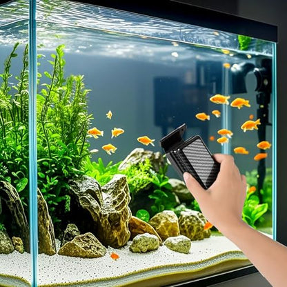 hygger Magnetic Fish Tank Cleaner, Aquarium Glass Cleaner with 2 Detachable Algae Scraper Blade, Floating Scrubber Brush for 1/5"-1/2" Glass/Acrylic Thick Tank, Strong Magnet Algae Remove Tool, M - size: M (1/5"-1/2")