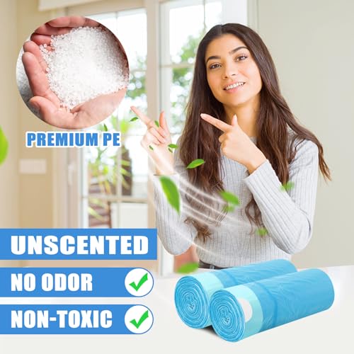 4 Gallon Trash Bags Drawstring 100 Count, JUKFITA Strong Small Garbage Bags, Unscented Trash Can Liners for Bathroom Restroom Office Kitchen, Blue - color: Blue, size: 100 Count (Pack of 1)