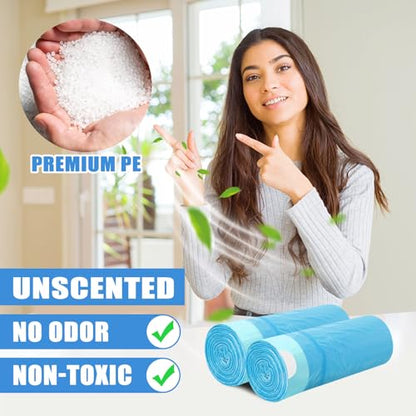 4 Gallon Trash Bags Drawstring 100 Count, JUKFITA Strong Small Garbage Bags, Unscented Trash Can Liners for Bathroom Restroom Office Kitchen, Blue - color: Blue, size: 100 Count (Pack of 1)