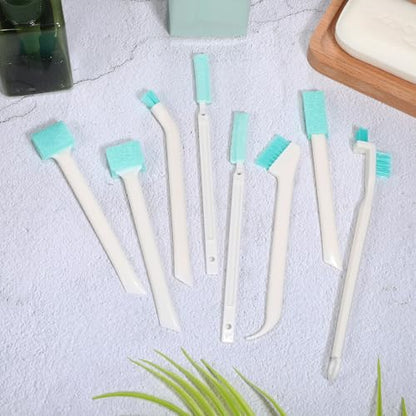 Detail Cleaning Brush Set for Household Use, 8pcs Small Crevice and Groove Scrubbers, Hard Bristle Bottle Cleaner for Keyboard, Window Track, and Tight Spaces