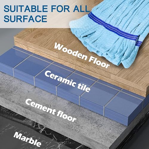 4 Pack - Large Microfiber Tube Mop 400GSM - Heavy Duty Industrial Wet Mop Head Refill,Commercial, Thick Fiber, Replacement Heads, Extra Absorbent - size: 4 Pack
