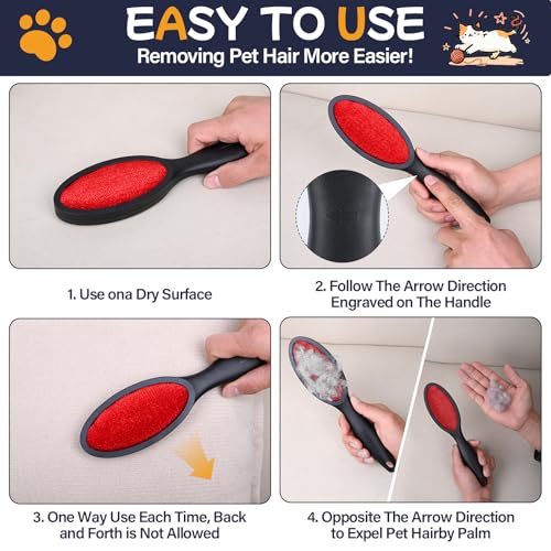 3 Pack Double Sided Magic Lint Remover Brush for Pet Hair, Reusable Velvet Fabric Lint Brush for Clothes, Couch Furniture & Upholstery, Dog & Cat Fur Remover - color: Lint Brush - 3 Pack