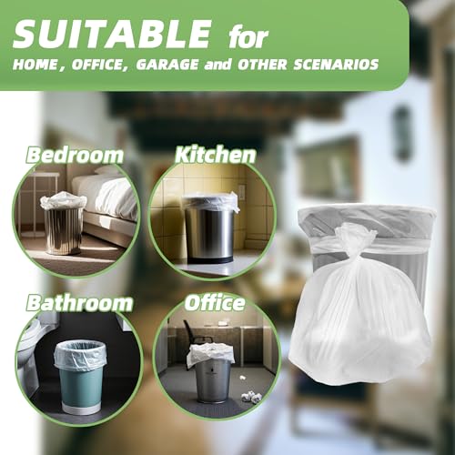 4 Gallon Small Trash Bags 330 Count Tear & Leak Resistant Small Garbage Bags For Bathroom White Trash Can Liners 3G each super strong - style: 4 Gallon 330 PCS