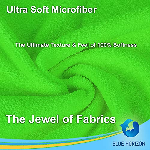 Green Large Microfiber Cleaning Towels,36-Pack Dual-Sided Ultra Soft Plush Washcloth, Professional Grade Premium Microfiber Detailing Cleaning Cloths, Car, Household and Commercial (Green, 16" X 16") - color: Green
