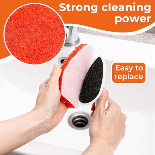6PCS Shower Scrubber Scouring Pads, Refill Pads for MAVRIZ Tub Scrubber - size: Scouring Pads