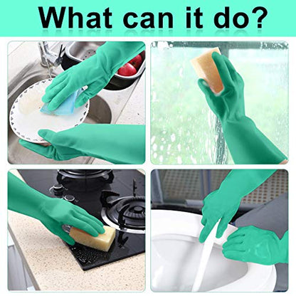 GAYISIC Reusable Kitchen Cleaning Gloves With Latex Free, Non-Slip Design Heavy Duty Gloves for Dishwashing 2 Pairs - size: Small (Pack of 2)