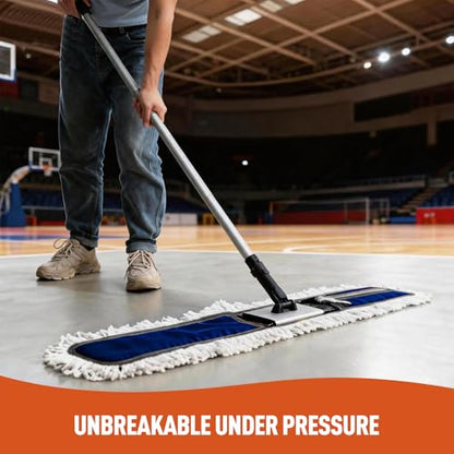 CLEANHOME 36” Dust Mops for Floor Cleaning Heavy Duty Hotel Company Household Cleaning Supplies for Hardwood, Tiles, Marble (Blue) - color: Blue