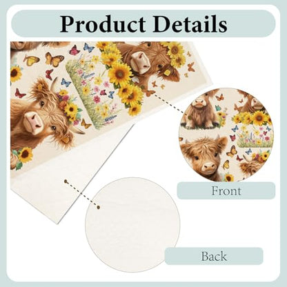 CREATCABIN Swedish Dishcloths for Kitchen 6Pcs Floral Cow Swedish Dish Cloths Reusable Washable Absorbent Dish Towel Rags Cellulose Cleaning Sponge Cloth No Odor for Home Table Cattle 6.7x7.6 Inch - style: Cow