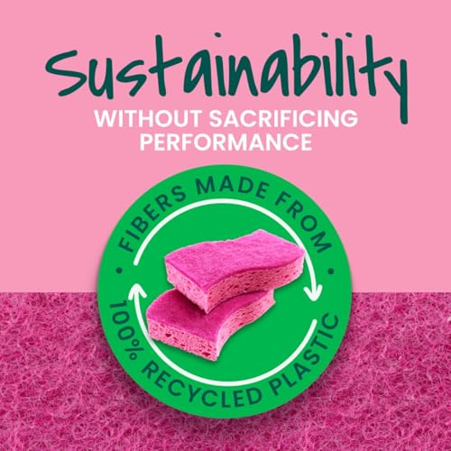Scotch-Brite Delicate Care Scrub Sponges, 6 Count (2 Packs of 3) – Non-Scratch Cleaning for Glassware, Non-Stick Cookware
