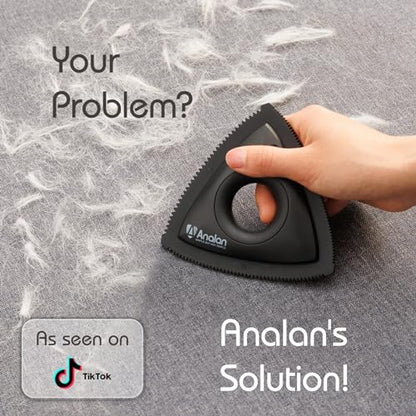 Analan Mini Pet Hair Remover, Triangle Design for Car Interior, Couch, Carpet, Multi Color (Ruby Red) - color: Ruby Red