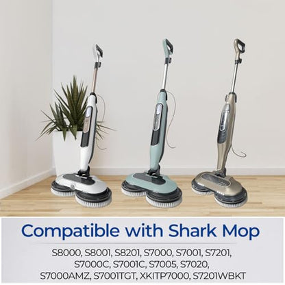 4 Pack Steam Mop Replacement Pads & Scrub Brush Heads for Shark Steam and Scrub Mop S8201/S8001/S7201/S7000 Series, Deep Cleaning for Hardwood Floors, Tile & Grout