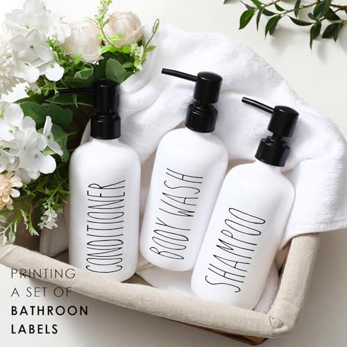 HOMCDALY Shampoo and Conditioner Dispenser Set of 3, 21oz Shower Soap Bottles with Pump, Refillable Shampoo Conditioner Body Wash Dispenser, Bathroom Shower Shampoo Bottles, shampoo container(P-White) - color: White-21oz
