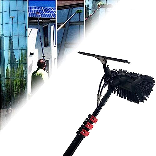 Telescopic Window Cleaning Rod, 5m-12m, Retractable Overhead Window Cleaning Brush Solar Panel Window Cleaning Brush Water Brush Window Cleaning Rod, 7.2M/24FT - size: 7.2M/24FT