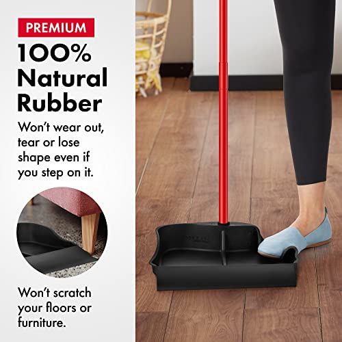Tyroler Multi-Purpose Large 100% Rubber Dustpan for Dry & Wet Floor | New 105 cm Long Aluminum Anti-Rust Handle | Compatible with Any Size Broom and Squeegee | Floor Cleaning Indoor and Outdoor