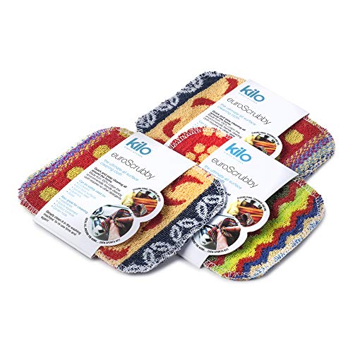 Kilo Non-Scratch Scourer, Purpose, Environmentally Friendly Scrubby – Multi Colour Set of 3, One Size, 17x13cm - size: 17x13cm Set of 3