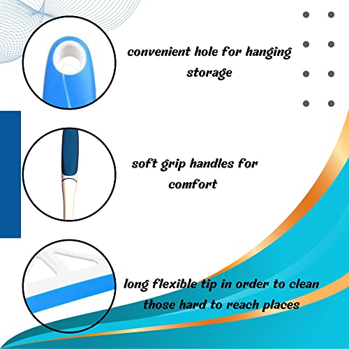 Squeegee with Soft Grip Handles 10 in., Home Kitchen Multipurpose Windows Shower Glass Doors Bathroom Car Windshield Mirrors Tiles Cleaner Tool Plastic Wiper Silicone Blade, Set of 2