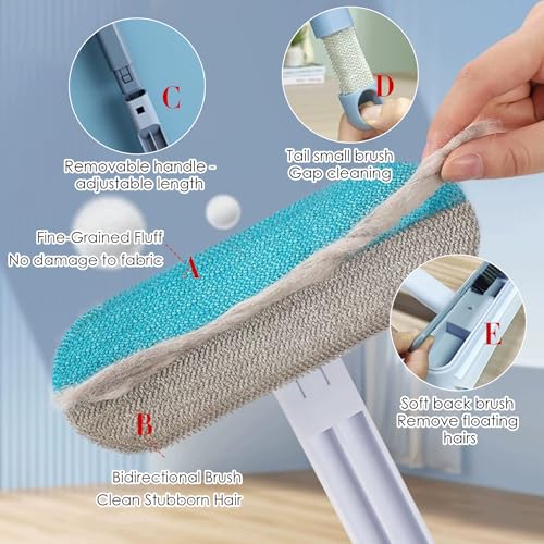 Pet Hair Remover for Furniture, Dog and Cat Hair Remover for Couch Carpet Furniture, 4 in 1 Multifunctional Pet Hair Removal Broom, Cleaning Brush for Window Tile, Reusable Washable