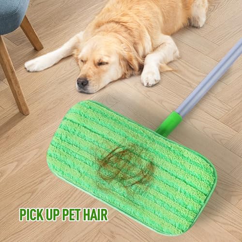 6 Pack Reusable Mop Pads for Swiffer WetJet Sweeper Mops, Microfiber Washable Floor Mop Refills Wet and Dry Use Replacement Pads for Hardwood, Tile, Laminate Floor Cleaning