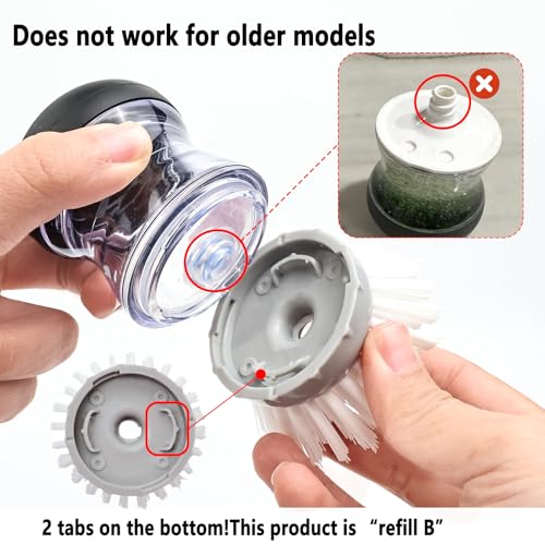 4 Pack Brush Refills for OXO Dish Brush Refill B, Brush Head Replacement OXO Dish Brush Replacement Head（Grey Round） - color: Grey Round