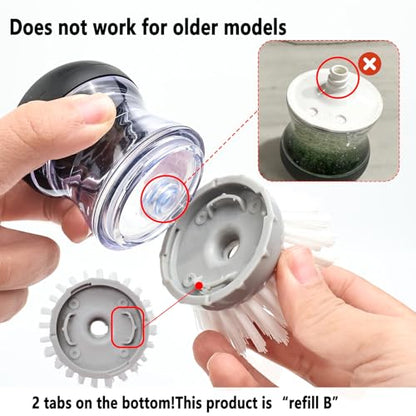 4 Pack Brush Refills for OXO Dish Brush Refill B, Brush Head Replacement OXO Dish Brush Replacement Head（Grey Round） - color: Grey Round