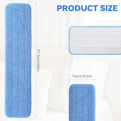 36" Microfiber Pad for Rubbermaid Commercial 36 Inch Mop Head - 8 Pack Replacement Wet & Dry Commercial Reusable Cleaning Mop Refills Fit for Any Microfiber Flat Mop System 36" - color: Blue-36inch-8pack