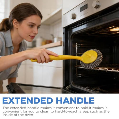 Household Kitchen Cleaning Brush | Comfort Grip Handle Durable Scrub Brush for Stain Removal 29-1 - color: Long-handled Brush