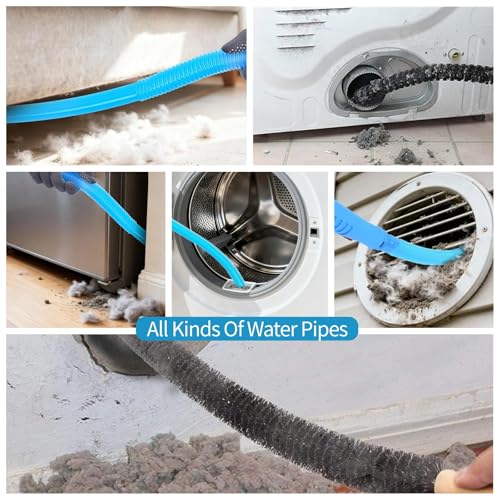 Dryer Vent Cleaner Kit - Universal Vacuum Hose Attachment & Lint Brush, Effectively Clean Clogged Dryer Ducts, Fit Most Vacuums for Dryer, Refrigerator Coils & Behind Appliances (Purple) - color: Purple