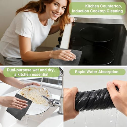 Thickened Magic Cleaning Cloth, Reusable Magic Cleaning Cloths for Glass, Streak Free Microfiber Magic Cleaning Cloth Reusable Rags for Kitchen, Windows, Mirrors, Cars (5)
