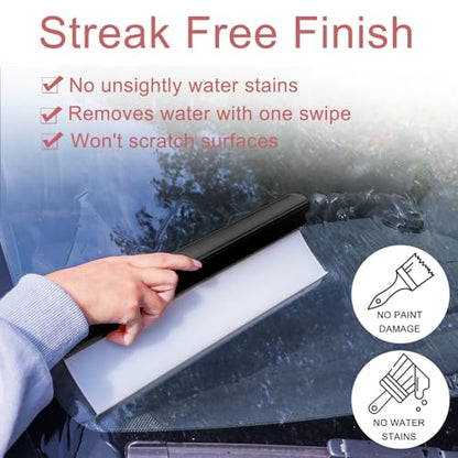 Car Squeegee,12 inch Silicone Squeegee, 2 Pack Automotive Water Wiper for Car Drying,Flexible T-Bar Water Blade for Car,Windshield,Glass,Window,Mirror,Bathroom,Auto Squeegee (Yellow+Black) - color: Yellow+black