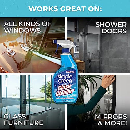 Simple Green Ready-To-Use Glass Cleaner, 32 oz., Blue (Pack of 4) - size: 32 Fl Oz (Pack of 4)
