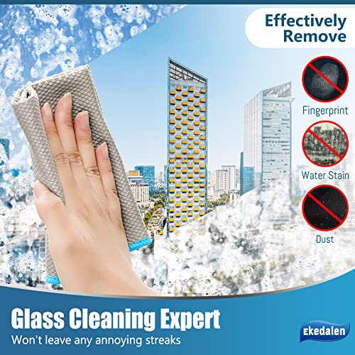 Microfiber Cleaning Cloth Lint Free Glass Cleaner Window Polishing Streak Free Miracle Easy Clean Rag Reusable for Mirror Kitchen Dish Auto Detailing,Pack of 8, 12'' x 16'', Light Grey - color: Light Grey, 12 X 16 Inch