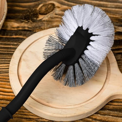 2 Pack Curved Toilet Bowl Brush Without Holder for Bathroom, Compact Toilet Brush Durable Under The Rim Household Deep Cleaning Brushes (Black Toilet Brush Without Holder) - color: Black Toilet Brush Without Holder